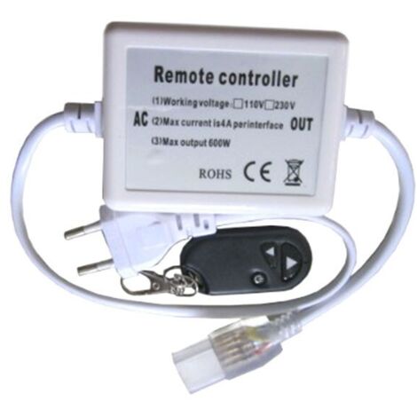 Variateur 8mm Infrarouge avec télécommande pour ruban LED 220V 5050 et 2835 mono couleur