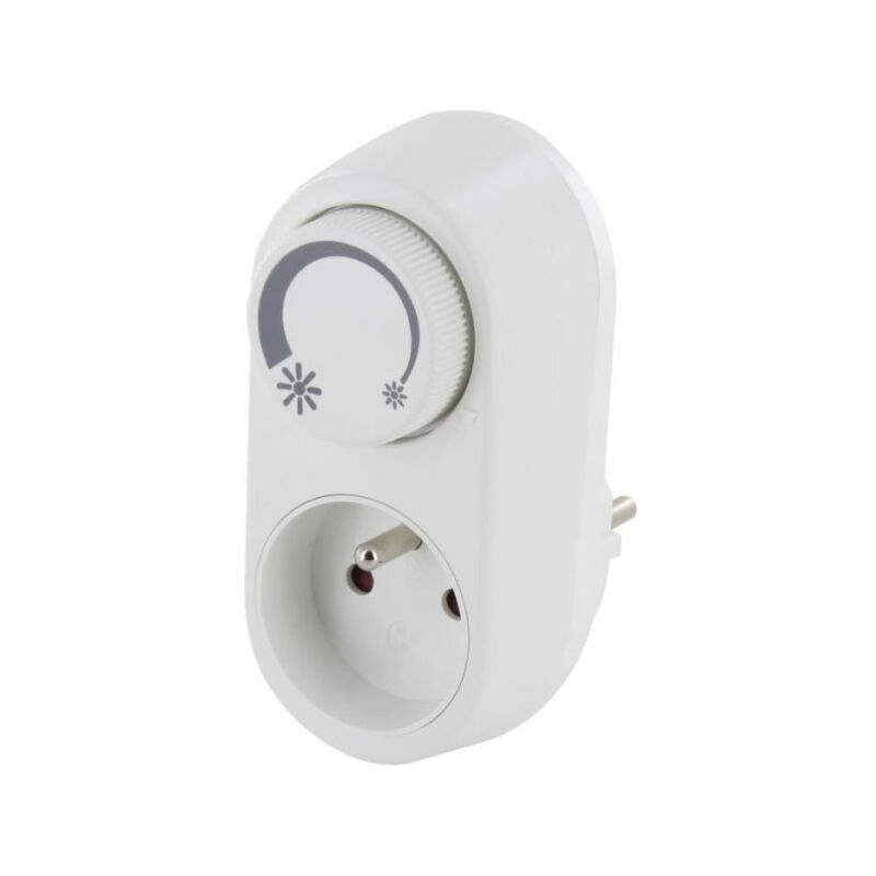 Chacon - Prise dimmer 54041 - Blanc - 200W - Compatible led et incandescentes