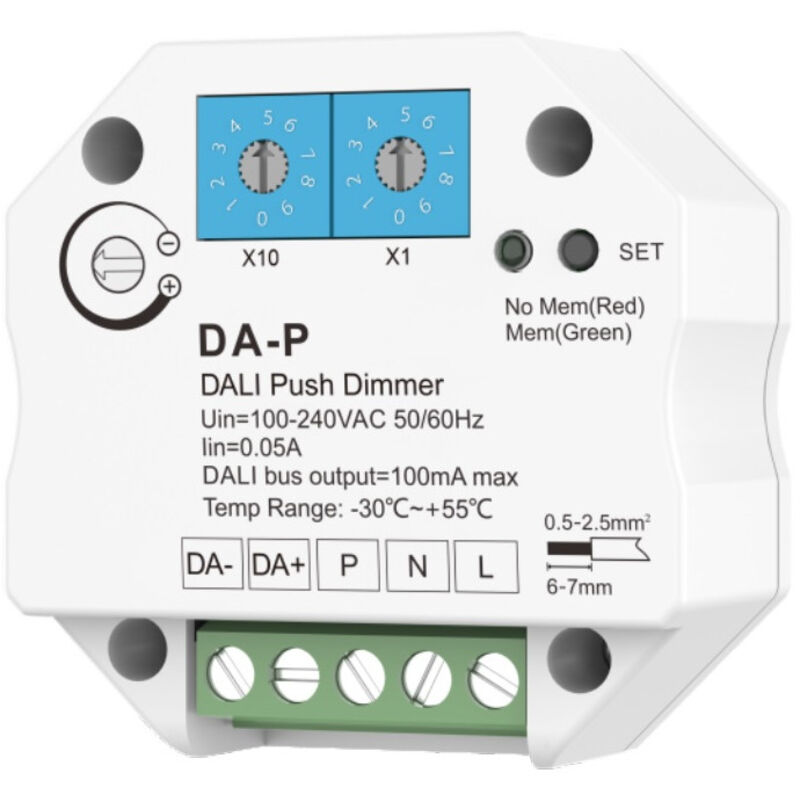 Efectoled - Variateur dali 1 Canal Compatible avec Bouton Poussoir Blanc