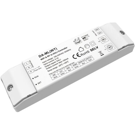 Variateur DALI WiFi Compatible avec Bouton- Poussoir et Télécommande RF SKYDANCE DA-ML(WT) Blanc