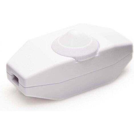 Variateur de Lumière avec Interrupteur Rotatif, Tension 220-230V, Couleur Blanche, pour Ampoules LED à Intensité Variable