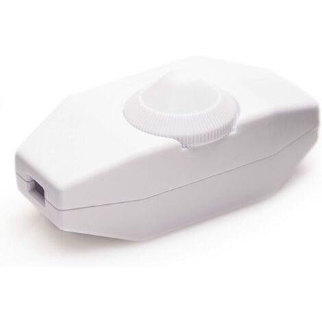 Variateur de Lumière avec Interrupteur Rotatif, Tension 220-230V, Couleur Blanche, pour Ampoules LED à Intensité Variable