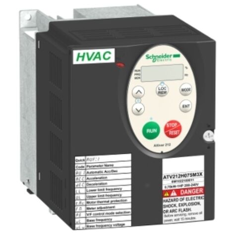 Variateur de vitesse 1.5kW 2HP 240V tri 3phases sans filtre EMC IP21 Altivar ATV212