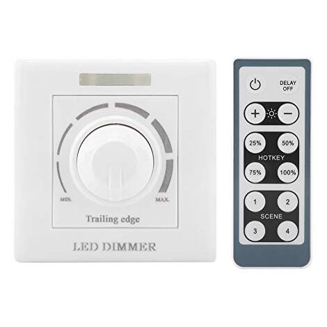 FITAGS Variateur d'intensité LED, 220V 200W avec Télécommande Infrarouge Gradateur LED Interrupteur Universel Variateur de Lumière Button Interrupteurs Gradateur Commutateur