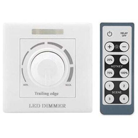 Variateur d'intensité LED, 220V 200W avec Télécommande Infrarouge Gradateur LED Interrupteur Universel Variateur de Lumière Button Interrupteurs Gradateur Commutateur