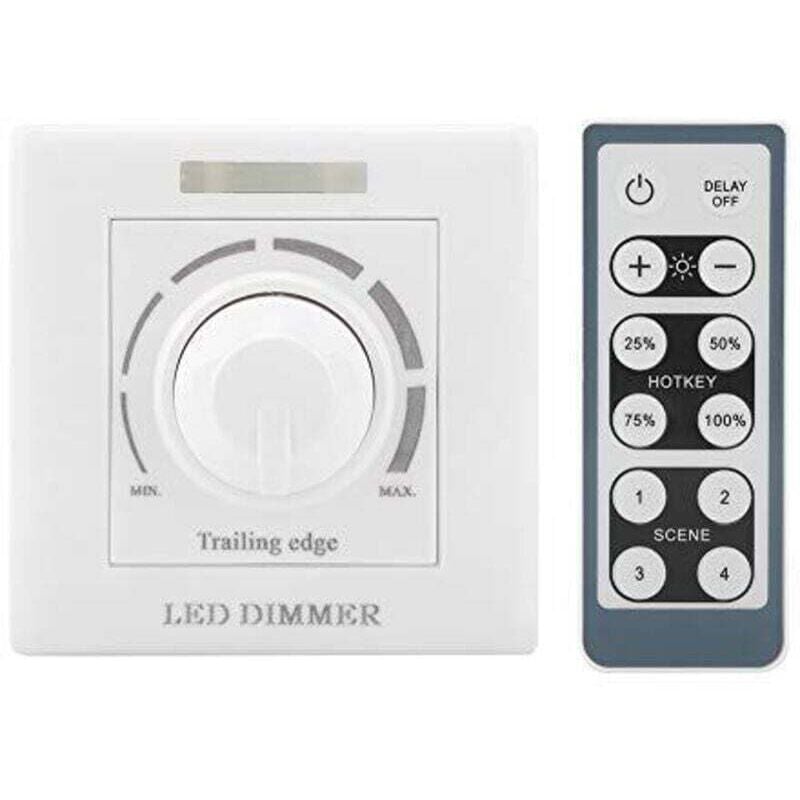 Debuns - Variateur d'intensité led, 220V 200W avec Télécommande Infrarouge Gradateur led Interrupteur Universel Variateur de Lumière Button