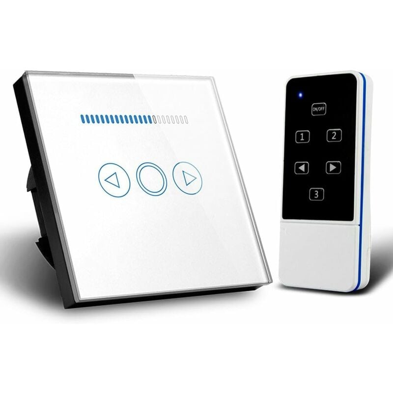 Memkey - Variateur d'intensité lumineuse tactile avec télécommande en verre Crystal - Interrupteur intelligent,Smart Switch Télécommande sans fil