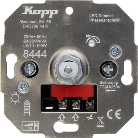 Variateur encastré Kopp 844400008 Adapté pour ampoule: Lampe LED, Lampe halogène, Ampoule électrique 1 pc(s) R223061