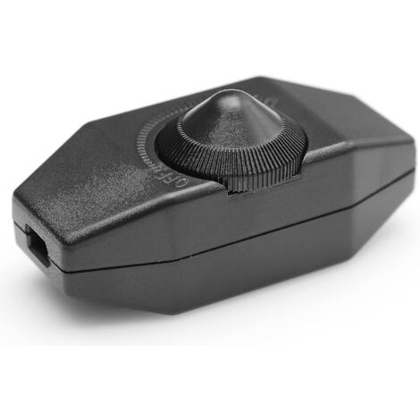 Variateur LED 1-60 W (variateur rotatif), marche/arrêt, 220-230 V, interrupteur en ligne CE, noir [livraison gratuite]