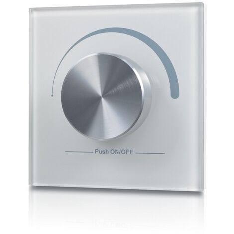 Variateur mural pour ruban LED – Contrôle d'intensité 0,1 à 100 % – Portée de 20 mètres – Mécanisme rotatif sans scintillement – Sunricher