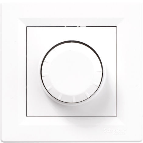 Variateur rotatif Asfora pour lampes incandes. et inductives 600W 2 fils - Blanc