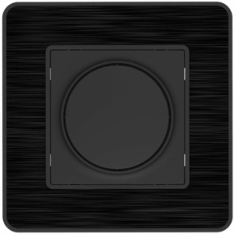 Variateur rotatif complet compatible led 16A - métal Noir brossé - Kouro Zenitech