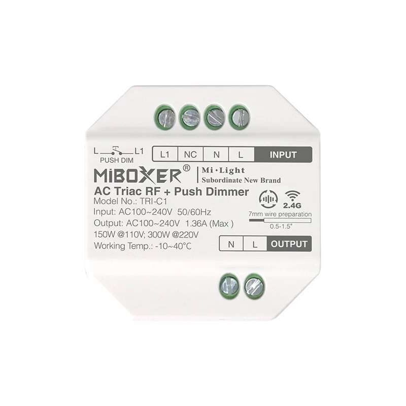 Variateur Triac 230V 300W Pilotable par Télécommande / Bouton Poussoir TRI-C1