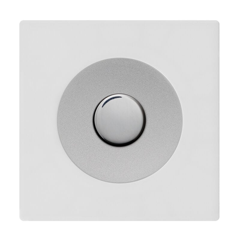 Fontini - Variateur universel alu - bouton chrome dom + plaque simple blanc