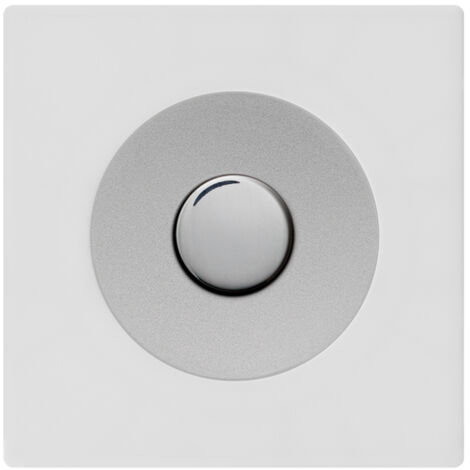 Variateur universel ALU - bouton chrome DOM + plaque simple blanc - FONTINI