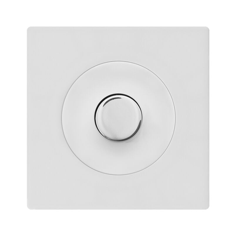 Variateur universel blanc avec bouton blanc DOM et plaque simple blanc – Contrôle précis et design intemporel - FONTINI