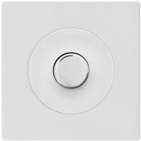 Variateur universel blanc avec bouton blanc DOM et plaque simple blanc – Contrôle précis et design intemporel - FONTINI