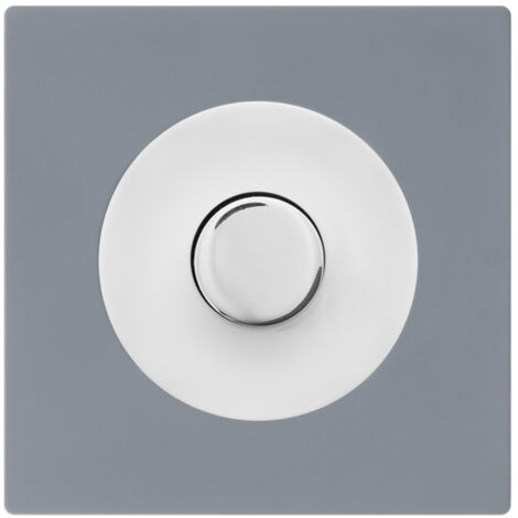 Variateur universel blanc - bouton blanc DOM + plaque simple gris - FONTINI