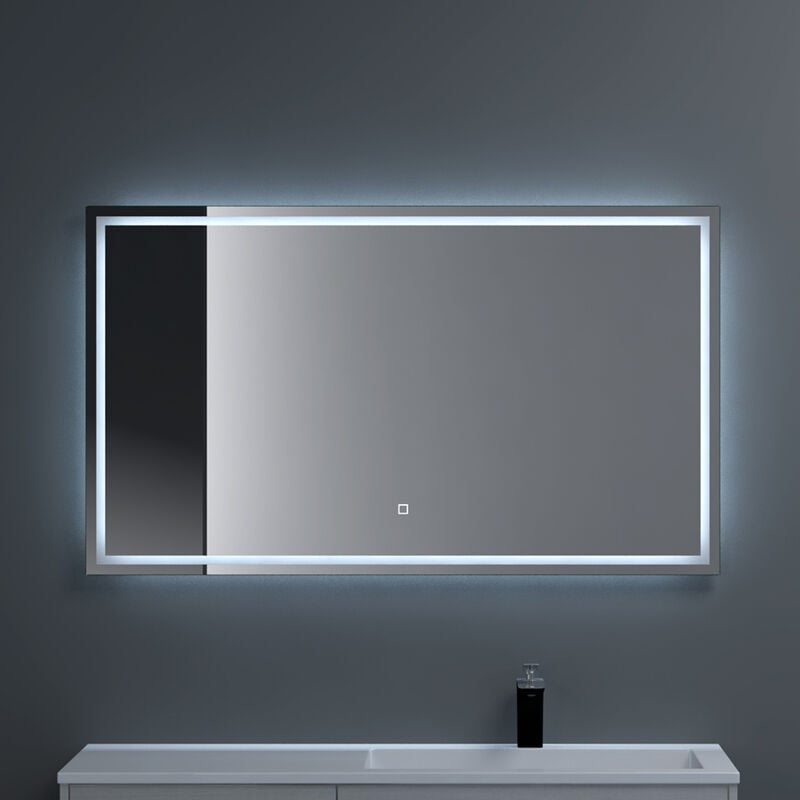 Sogood - doporro® Badspiegel-02 Led-Lichtspiegel 140x70cm mit Dimmen-Funktion Beschlagfreier Wandspiegel Touchbedienung 5mm Float-Glas