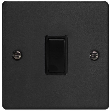 Varilight 1-Gang 10A 1- or 2-Way Rocker Light Switch Matt Black