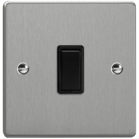 Varilight 1-Gang 10A Brushed Silver Rocker Switch - 1 or 2-Way, Single Module, Indoor