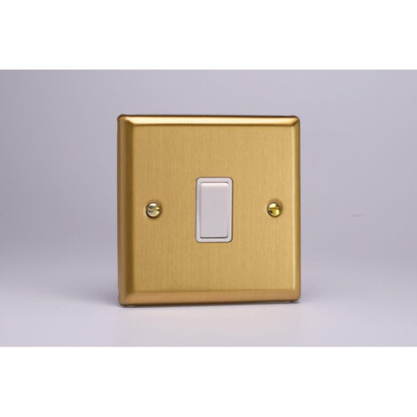 Varilight 1-Gang 10A Intermediate Rocker Switch - Brushed Brass