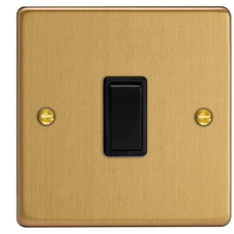 Varilight 1-Gang 10A Rocker Switch 1- or 2-Way, Brushed Brass Finish