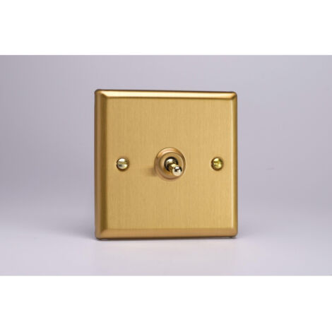 Varilight 1-Gang 10A Toggle Switch - Brushed Brass Finish