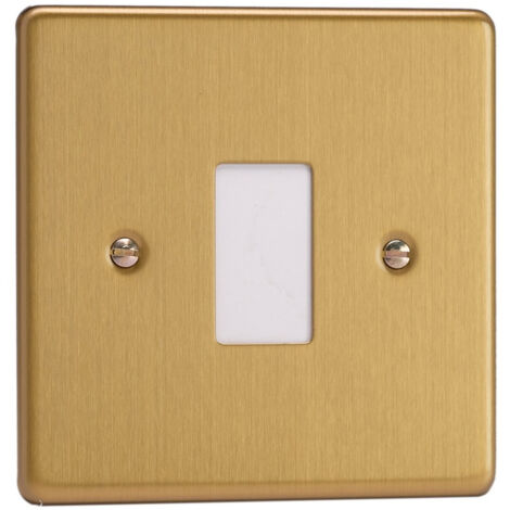 Varilight 1-Gang Powergrid Plate Including Yoke (Single Plate) Brushed Brass
