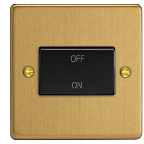 Varilight 10A 3 Pole Fan Isolating Switch Brushed Brass