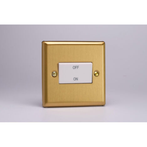 Varilight 10A Fan Isolating Switch - Brushed Brass Finish