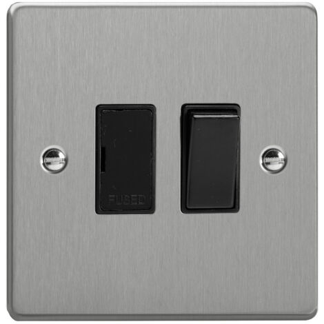 Varilight 13A Switched Fused Spur Brushed Silver - Compact, Durable Fused Protection