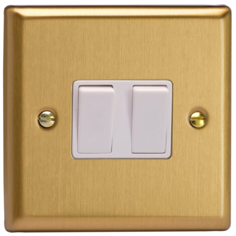 Varilight 2-Gang 10A 1- or 2-Way White Rocker Switch