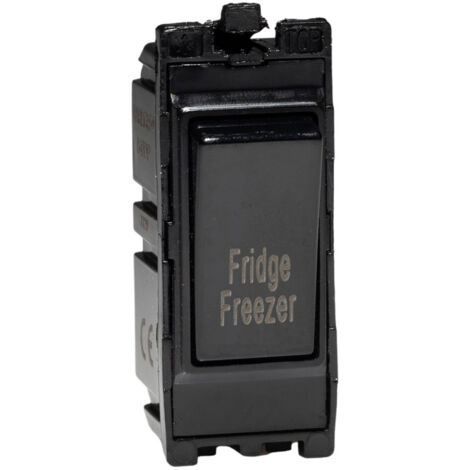 Varilight 20A 1-Way Double Pole Switch for Fridge Freezer - Black