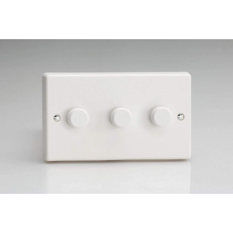 Varilight 3-Gang 2-Way Push-On Rotary LED Dimmer Switch