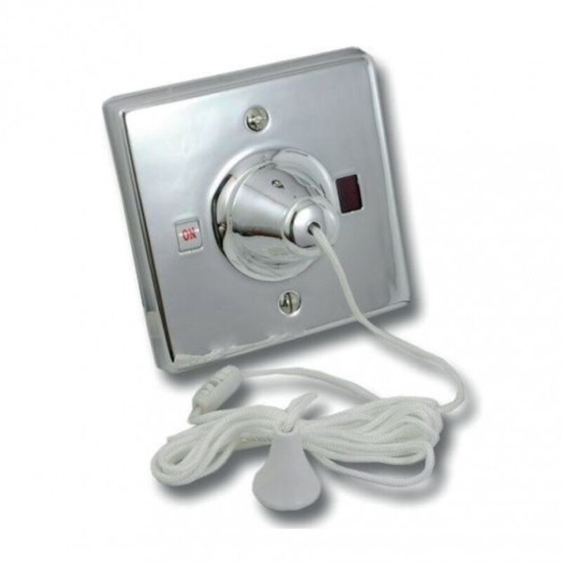 Varilight Pull Cord Switch 45 Amp, Chrome Effect