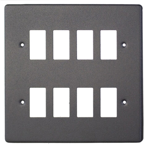 Varilight 8-Gang Grid Plate (Double Twin Plate) Matt Black