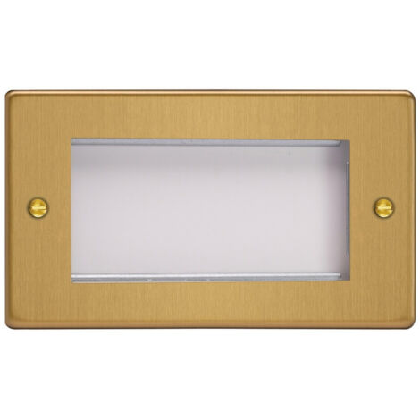Varilight Datagrid Twin Plate (4 Grid Spaces) Brushed Brass