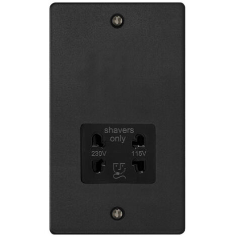 Varilight Dual Voltage Shaver Socket 230V/115V Matt Black