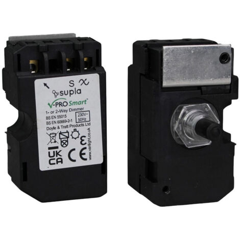 Varilight Sm V-Pro Smart Master Wi‑Fi Dimmer 120W LED 1-Gang Black (Multi-Way up to 2 Companions)