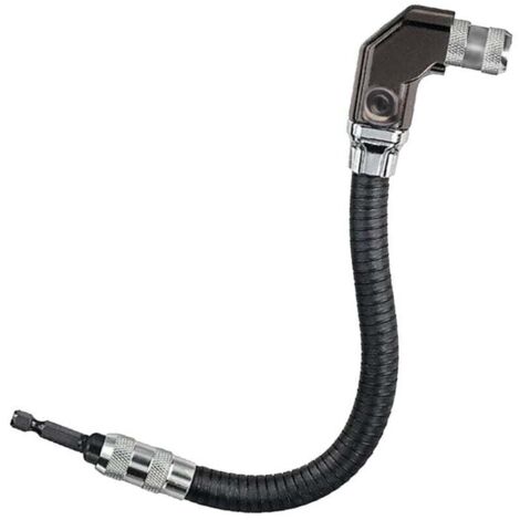 Varilla de extensión para taladro eléctrico, varilla de extensión de eje flexible, varilla de conexión de eje flexible universal para taladros eléctricos, accesorio flexible de ángulo recto, color neg