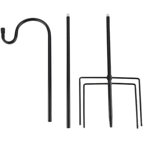 Varilla de hierro negro ajustable de 120 cm de largo para montar adornos y lámparas de jardín - Mano