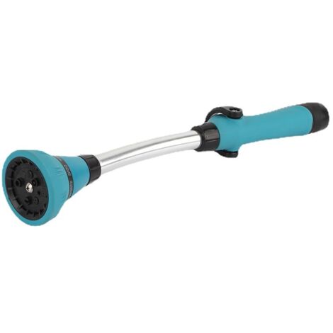 Varilla de riego para jardín de 15", rociador de manguera de jardín, 8 patrones de riego ajustables, varilla de lluvia con control de pulgar, válvula de cierre, mango ergonómico, perfecto para lavar a