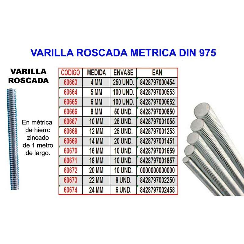 

MIBRICOTIENDA varilla roscada metrica 8 mm din 975
