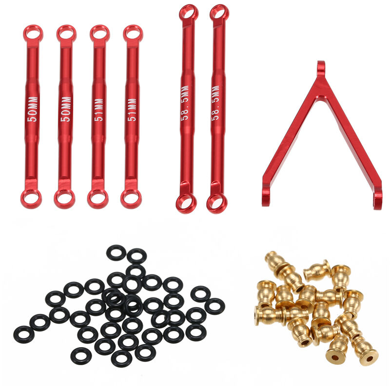 

Happyshopping - Varillajes de aleacion de aluminio Juego de varillaje de varilla de traccion para 1/24 Axial SCX24 AXI90081 AXI00001 AXI00002 Piezas