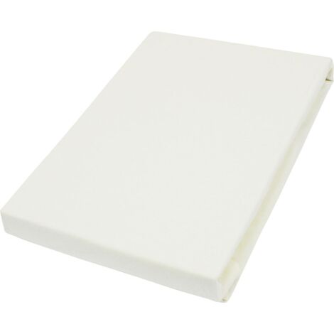 Vario Flausch-Spannbetttuch ecru, 100 x 200 cm Spannbettlaken