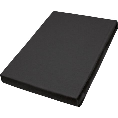 Vario Jersey-Spannbetttuch schwarz, 150 x 200 cm Spannbettlaken