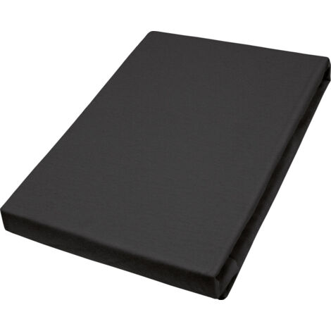 Vario Jersey-Spannbetttuch schwarz, 190 x 200 cm Spannbettlaken