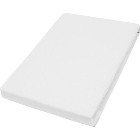 Vario Jersey-Spannbetttuch weiß, 190 x 200 cm Spannbettlaken