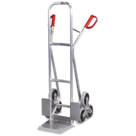 VARIOfit Aluminium Treppenkarre 200kg Tragkraft mit 2 dreiarmigen Radsternen Maße 610x630x1310mm